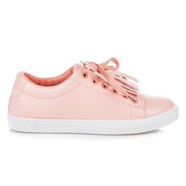 Deportivas Rosas Con Flecos