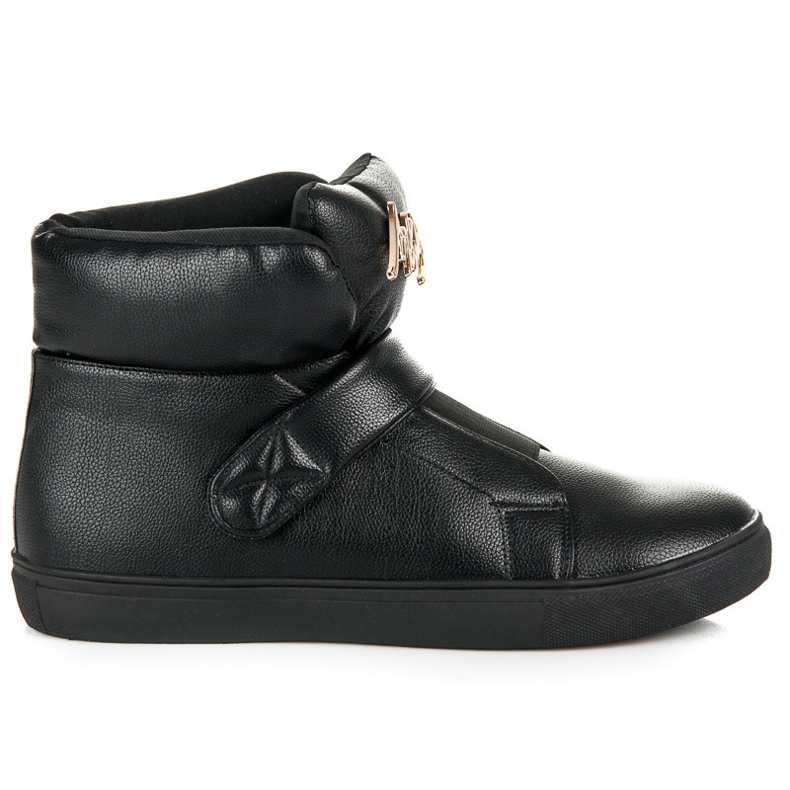 Zapatillas Altas Con Velcro negro