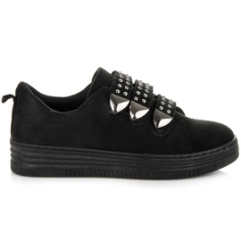 Bello Star Deportivas de ante con velcros negro
