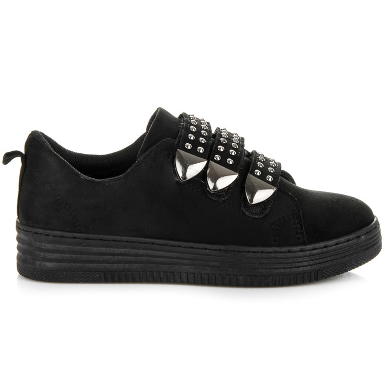 Bello Star Deportivas de ante con velcros negro