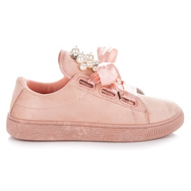 Deportivas Con Perlas rosado
