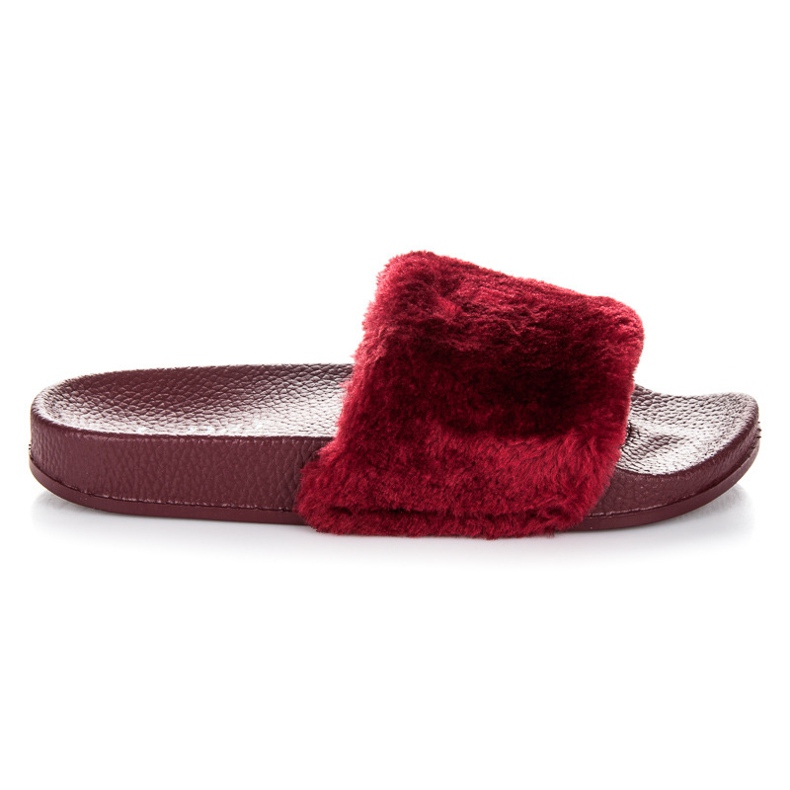 L. Day Babuchas Burdeos Con Pelo rojo L. Day Babuchas Burdeos Con Pelo rojo