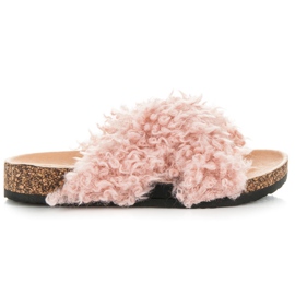 Seastar Pantuflas Con Piel De Oveja rosado