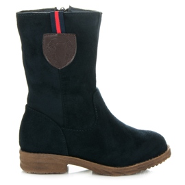 Top Shoes Botas de ante para niños azul marino