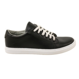 Vriston Zapatillas de cuero para hombres negros