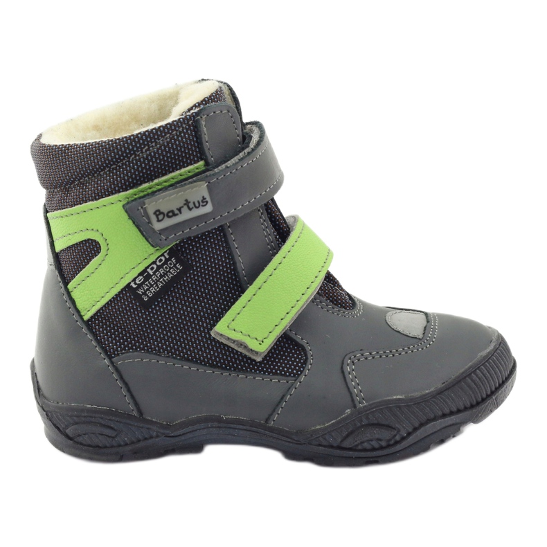 Bartuś botas Botas con membrana 315 para velcro gris/verde
