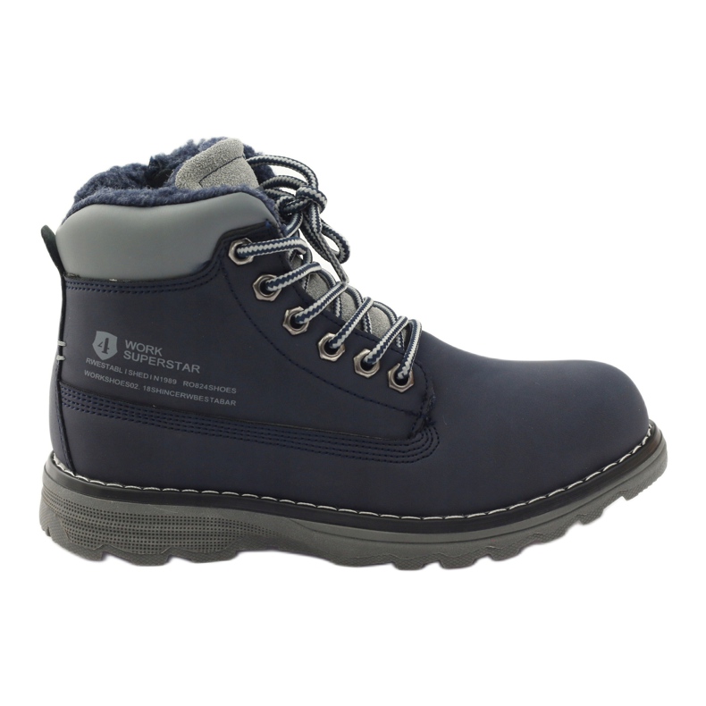 DK Botas de montaña de invierno con cremallera 75009 azul marino gris