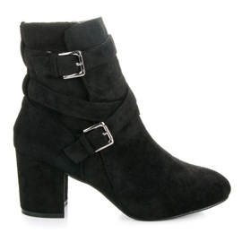 Seastar Botines de ante con tacón negro