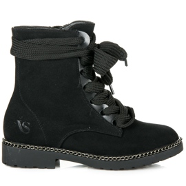 Vices New Collection Botas con cordones anchos negro