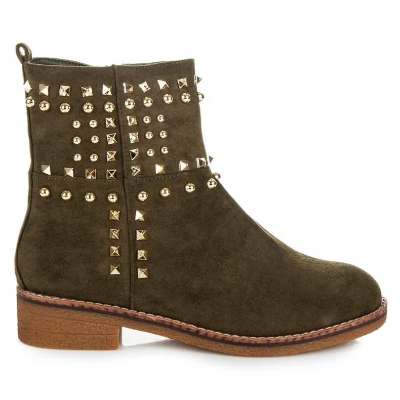 Vices New Collection Botas moteras de ante verde Vices New Collection Botas moteras de ante verde