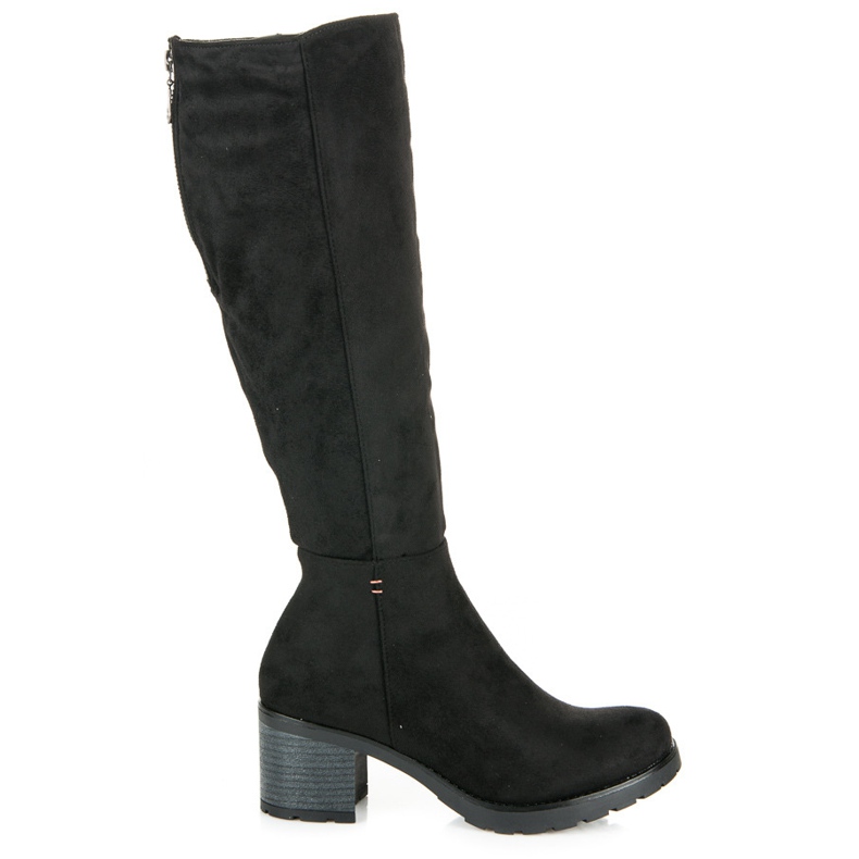 Vinceza Botas de ante de tacón alto negro