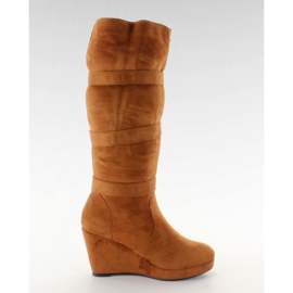 Botas de cuña TE830-7Y camel multicolor
