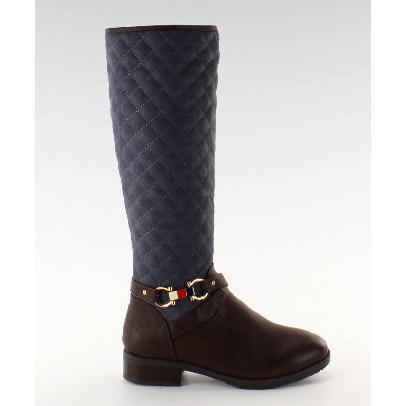 X706 Botas acolchadas Marrón oscuro azul azul marino
