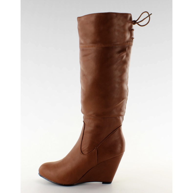 Botas de cuña camel TE003 marrón multicolor