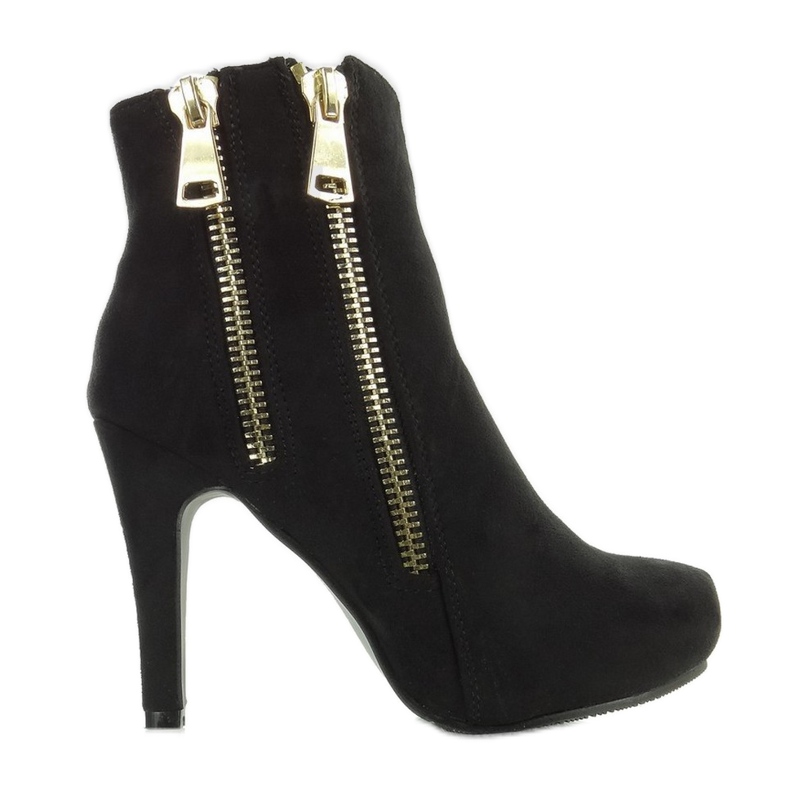 Botas doradas A857-1 Cremalleras negras negro Botas doradas A857-1 Cremalleras negras negro