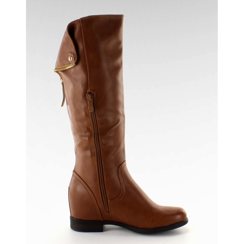 Botas ocultas cuñas YS-6 camel marrón