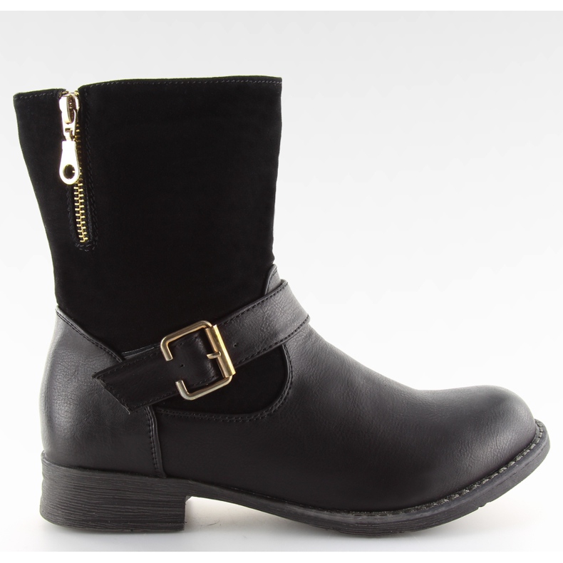 Botas de ante plena flor W57 Negro