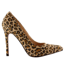 Tacones lacados E332 leopardo marrón