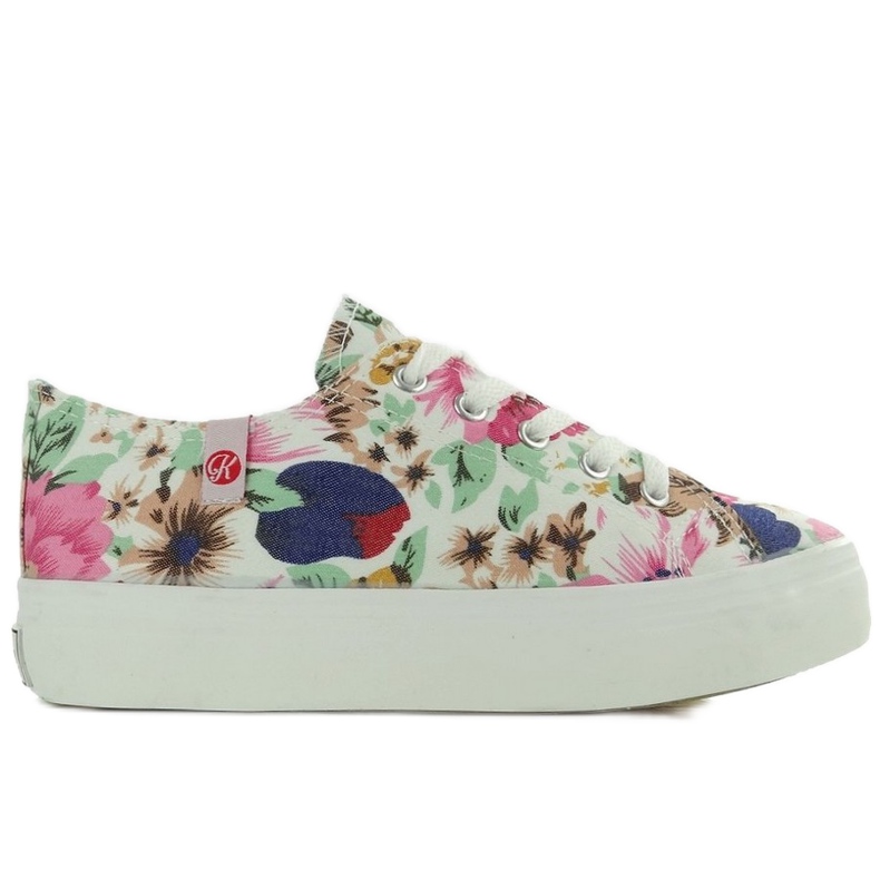 Deportivas suela gruesa K145406 FLORES-BLANCO multicolor