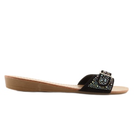 Zapatillas casa con piedritas AA-16 Negras negro