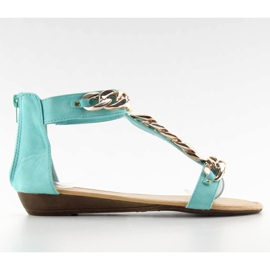 Sandalias en la cuña baja IR-222 mar azul