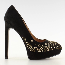Elegantes zapatos de tacón V3778 negro