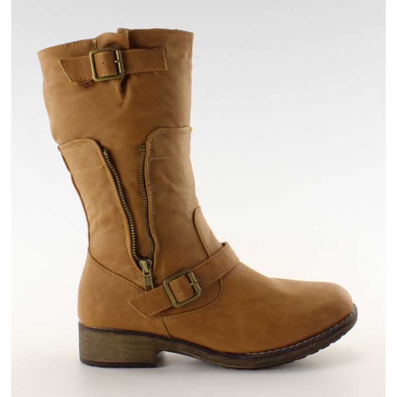 Botas con cremallera camello IR-29 marrón