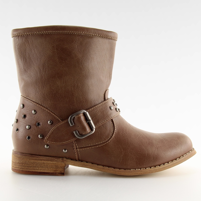 Botas con remaches 8816SL caqui marrón multicolor