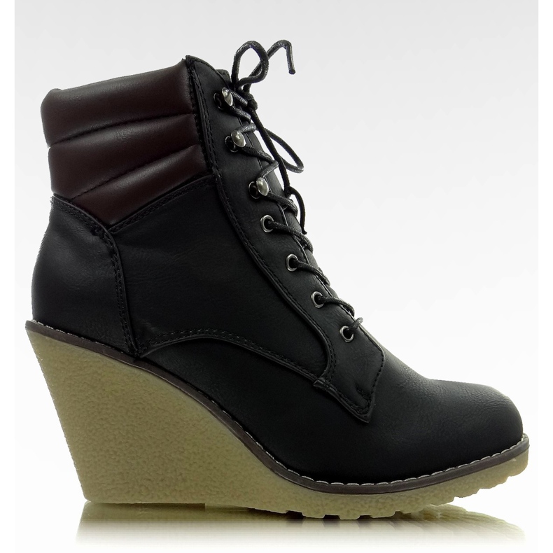 Botas negras HP124C de dos tonos negro marrón
