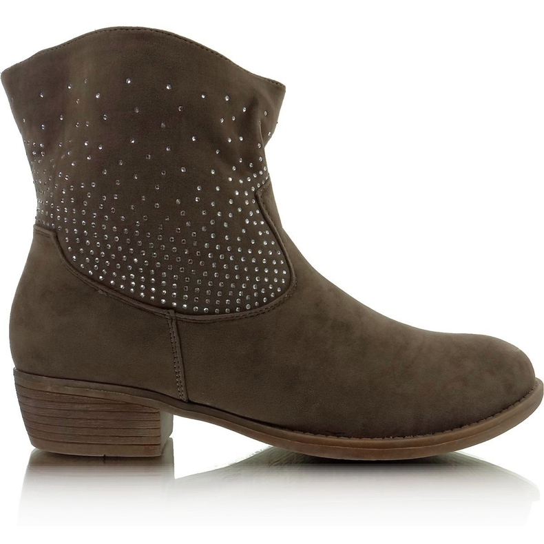 Botas con circonitas 6914 caqui multicolor marrón