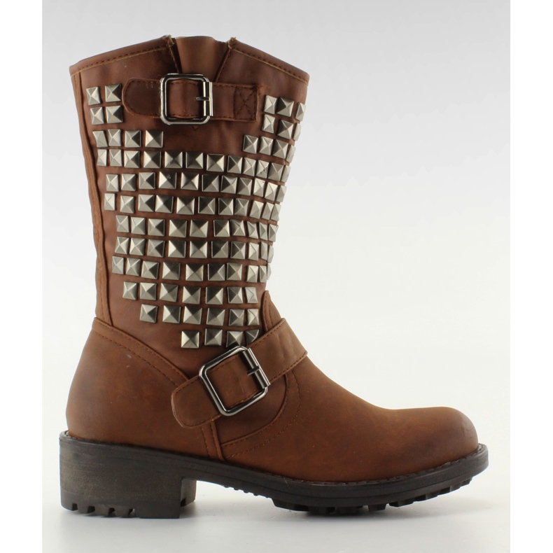Biker botas B025-2 camel marrón multicolor