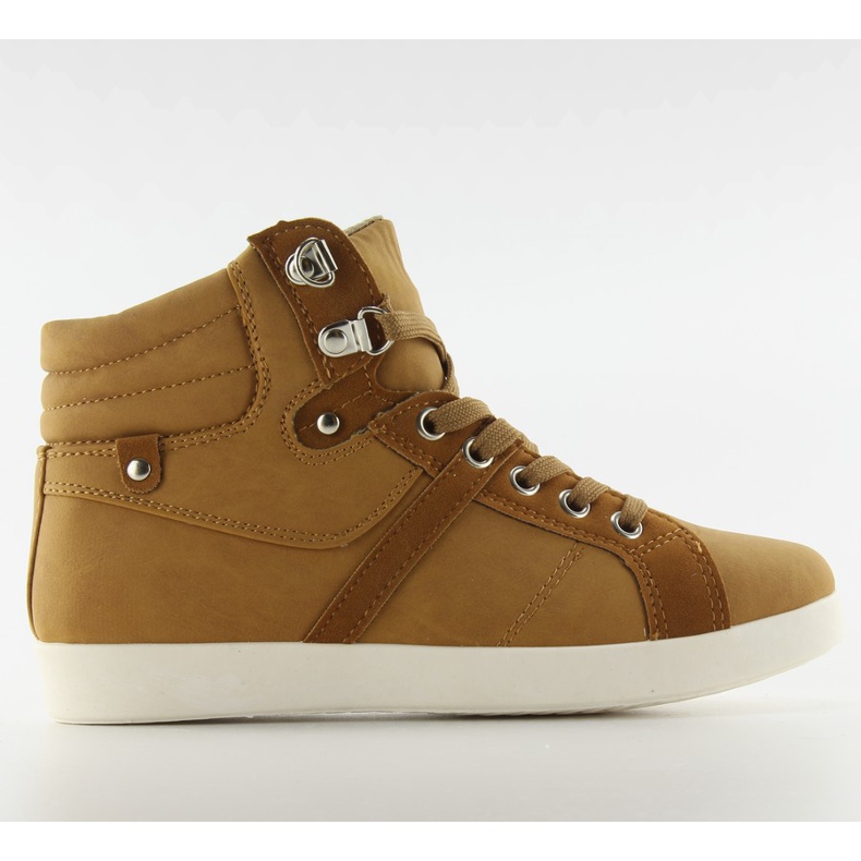 Zapatillas de deporte sólidas B2013-2 camel suela marrón