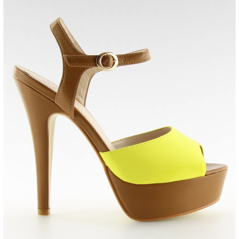 Bombas tacones altos VB33050 Giallo marrón amarillo