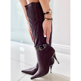 Botas en un alfiler 5137-75 Marron rojo