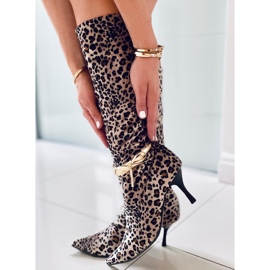 Botas leopardo B36025-L02 pantera marrón