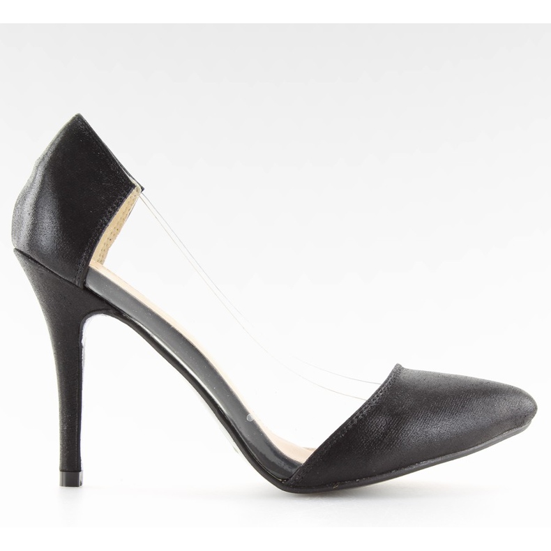 Tacones de aguja negros asimétricos L-836 negro