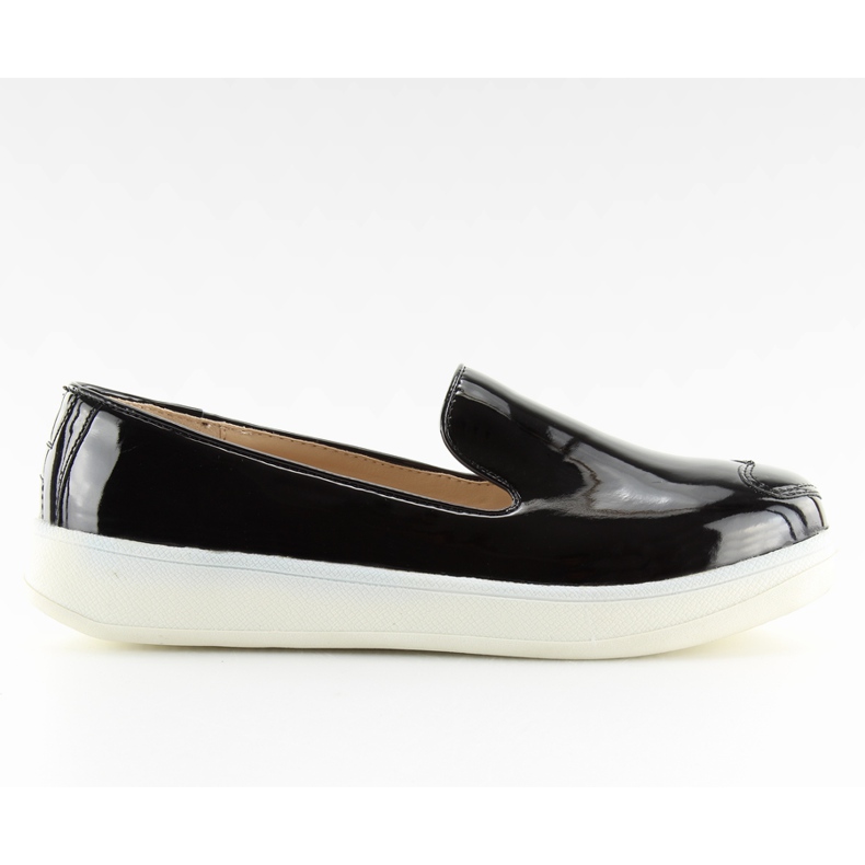 Zapatillas slip-on lacadas en negro A917 Negro