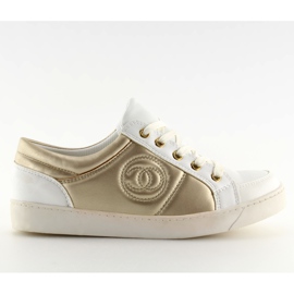 Chanelki sneakers Y612-41 Blanco blanco y dorado amarillo Chanelki sneakers Y612-41 Blanco blanco y dorado amarillo