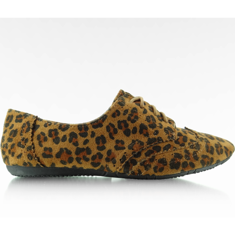 Zapatos clásicos de jazz con cordones de leopardo marrón