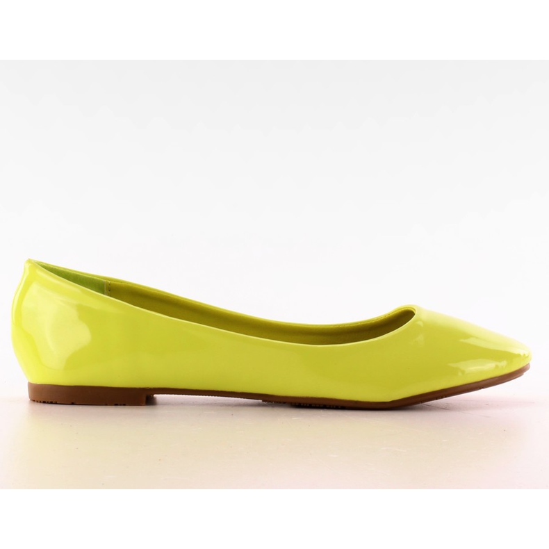 Bailarinas bañadas lisas T176 Verde amarillo