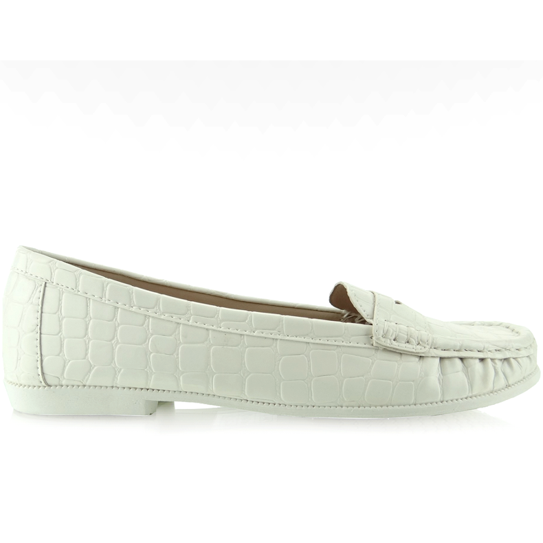Mocasines para mujer textura de piel de serpiente Blanco
