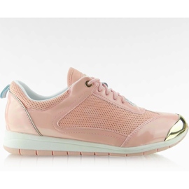 Zapatillas deportivas con placa Y621 rosa.