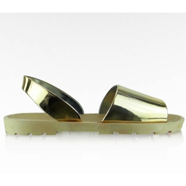 Sandalias estilo espejo T-9117 Beige amarillo