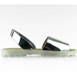 Sandalias estilo espejo T-9117 Blanco gris