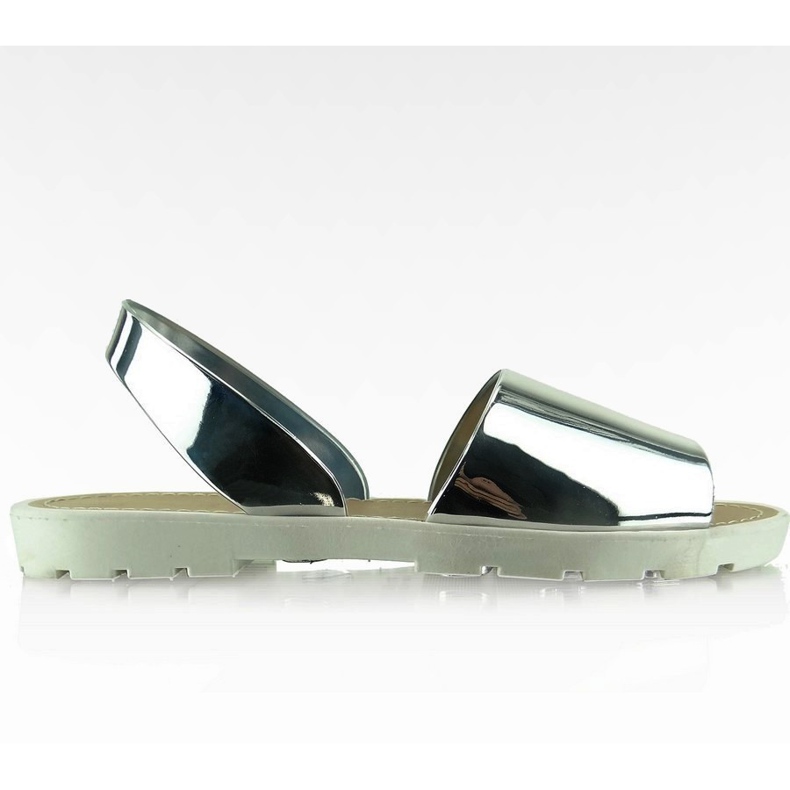 Sandalias estilo espejo T-9117 Blanco gris