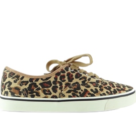 K-75 zapatillas con cordones de leopardo marrón negro