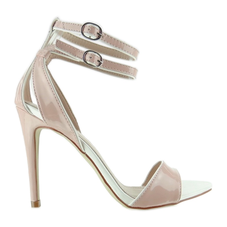 Hermosas sandalias en un tacón alto A958 Rosa rosado
