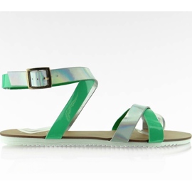 Sandalias con raya holograma X7961 Verde
