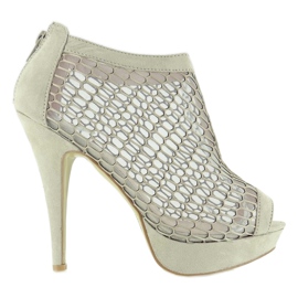 Zapatos De Salón Con Laterales De Malla Pt1210 marrón