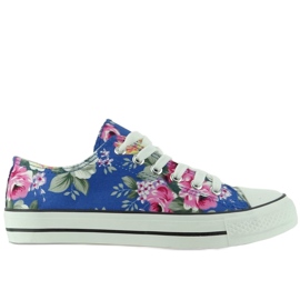Deportivas con flores H-03A Azul